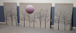 lot 11 image: &nbspTrees in a Sunset 3-pc Wall Art