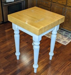 lot 154 image: Butcher Block Kitchen Island Table