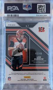 2020 Joe Burrow Prizm Purple Power RPA Auto 4249 - PSA 9, PSA Auto 10