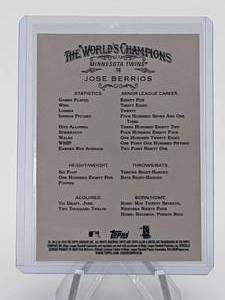 2016 Jose Berrios Allen and Ginter Baseball Card