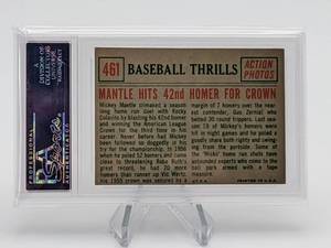 1959 Topps Mickey Mantle Mantle Hits 42nd Homer for Crown PSA 4