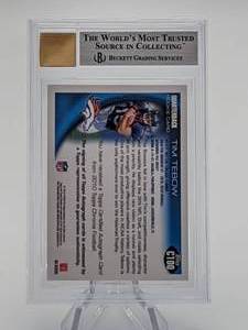 Rare 2010 Tim Tebow Topps Chrome Rookie Autographs #C100 Beckett 9, Autograph 10