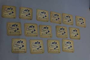 set of 15 Hamms Beer Bear walking in nature coasters