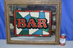 Framed Bar mirror