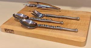 lot 22 image: Pro Chef Cutting Board and Decorative Serving Utensils