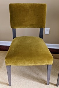 lot 25 image: Pair of Colorful Upholstered Accent Chairs