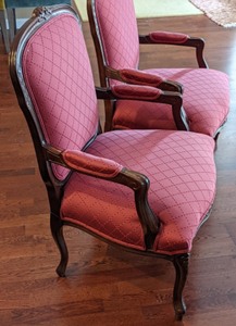 lot 34 image: Pair of Ornate Carved Armchairs