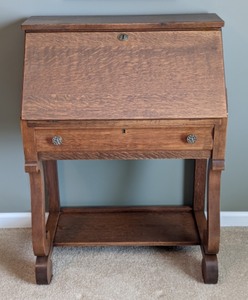 lot 48 image: Vintage Oak Secretary