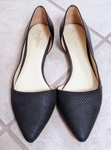 lot 85 image: Cole Haan Black Snakeskin Toe Flats