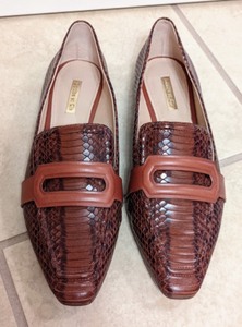 lot 86 image: Louise et Cie Brown Leather Animal Print Loafers