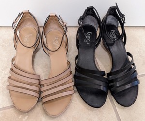 lot 87 image: Two Pairs of Franco Sarto Leather Wedge Sandals