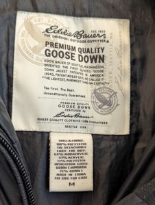 lot 106 image: Eddie Bauer Black Down Winter Jacket