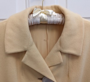 lot 115 image: Vintage Pale Yellow Lambs Wool Coat