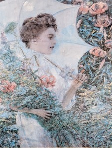 lot 177 image: Framed The White Parasol Print by Robert Reid