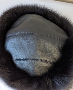 lot 145 image: Black Fur and Leather Winter Hat