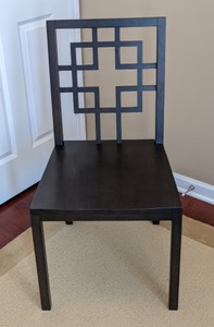 lot 191 image: West Elm Dark Wood Accent Chair