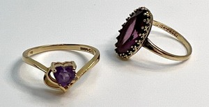 lot 216 image: 10k and 14k Amethyst Rings