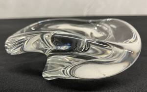 Gorgeous&nbspVintage Signed Mid-Century Modern HEAVY&nbspArt Glass&nbspSwirl Bowl Signed St. Louis Crystal France - Excellent Condition