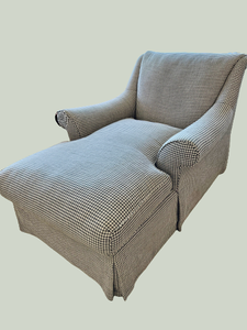 WOW MSRP $6000 Designer Furniture A. Rudin Stylish &amp High End Houndstooth Patterned Luxury Chaise Lounge Chair - Excellent Condition - Made With Goose Down &amp Goose Feathers - Very Heavy