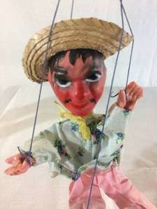 Vintage Mexico Wooden Marionette String Puppet - Looks Like One Fun Hombre Who Lives With His Abuela....Hmmm - Great Condition