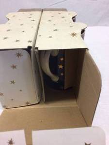 New In Box Set Of 4&nbspBlue 14k Gold Stars Porcelain Sakura Galaxy Tall Mugs