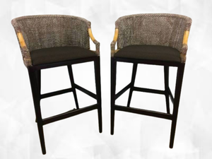 MSRP $400 Each&nbsp Pair Safavieh&nbspBrando Brown 29.5-in H Bar Height Upholstered Bar Stools - Excellent Condition - Out Of Stock Everywhere