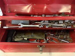 Metal Toolbox with Tools