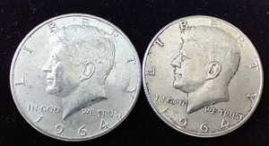 2 90% Silver Kennedy Half Dollars