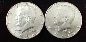 2 90% Silver Kennedy Half Dollars