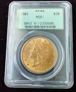 1903 $20 Gold Double Eagle - MS61