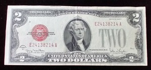 1928 Red Seal $2 Bill