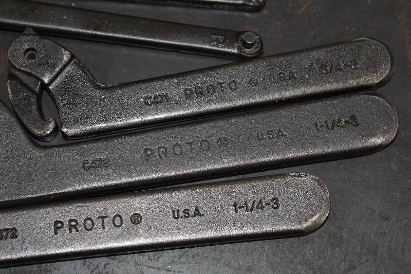 PROTO® C472 ADJUSTABLE HOOK SPANNER WRENCH 1-1/4 TO 3 Made in