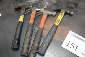 lot 151 image: Lot of (4) Claw Hammers