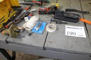 lot 190 image: Lot of  Hand Tools - Tape Measures, Drivers, String, Plumb Bob, Locking Pliers, Misc. Hand Tools