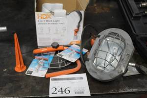 lot 246 image: HDX 4-in-1 Work Light 250W (in box), Extra Bulbs