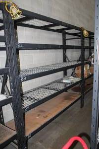 lot 276 image: Metal Storage Racking - Uprights (x2), Beams (x10), Grates
