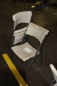 lot 324 image: Lot of (2) Lifetime PlasticMetal Folding Chairs
