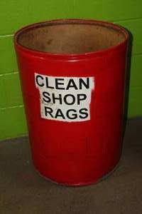 lot 351 image: Metal Clean Shop Rag Can