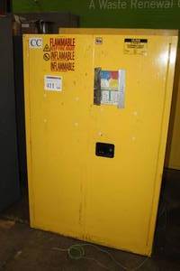 lot 411 image: Uline H-1564M-Y Metal Flammable Liquid Storage Cabinet
