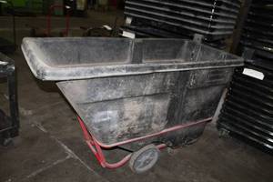 lot 417 image: Rubbermaid 1316 Commercial Plastic Towable Trainable Tilt Dump Cart 2100-lbs, 1-cu.yd.