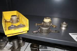 lot 431 image: Lot of  (2) 2 Female Cam Locks, (1) 2 Female Cam Lock Cap, (3) 2 Male Plugs