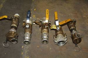 lot 459 image: Lot of (5) 1 Cam Locks with Ball Valves