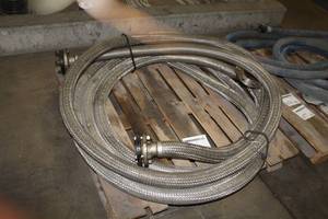 lot 474 image: Lot of (2) 2 Braided Stainless Steel High Temp High Pressure Hoses