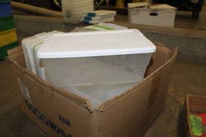 lot 525 image: Lot of (17) Plastic Storage Bins