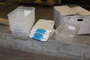 lot 524 image: Lot of (7) Plastic Storage Bins