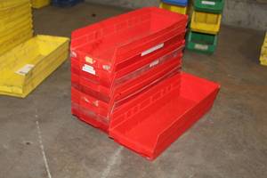 lot 519 image: Lot of (10) Plastic Stackable Storage Containers