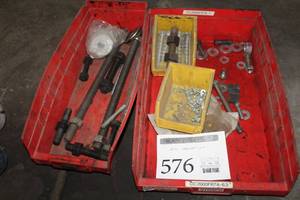 lot 576 image: Lot of  Hardware - Threaded Bolts, Nuts, Washers, Lag Bolts