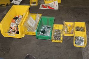 lot 607 image: Misc. Hardware - Screws, Grease Fittings, Anchors, Hex Lock Screws, Nuts and Bolts, Hydraulic Fittings