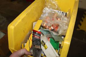 lot 608 image: Lot of  Electrical Supplies - Radio Shack 1-kohm  12-Watt Carbon-Film Resistors, Buss Fuses, 600V Time Delay Fuses, Misc. Electrical Supplies