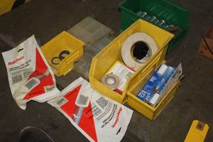 lot 604 image: McMaster-Carr Zinc Plated Steel Spring Pin Assortment, Rings, De-icers, Application Tape